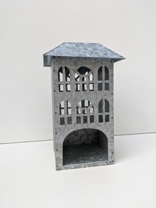 Custom Rustic Vintage Galvanized Metal Tin House Candle Jar High Quality Indoor Outdoor <b>Lantern</b> Home Decor Inspired Ins Style - Product Image 3