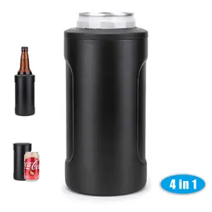 Can Cooler Beer Bottle Cooler Insulator Product Double Walled 12oz Skinny Slim Bottle Insulated Vacuum 4 In 1 Stainless Steel