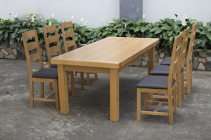 Ensemble de salle à manger de luxe en teck écologique, table moderne robuste et chaises rembourrées, portable pour la maison, le salon et l'extérieur - Product Image 3