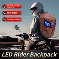 Precio de fábrica personalizado LED Scooter bolsa Rider luz ojo pantalla mochila estudiante Scooter impermeable casco bolsa motocicleta mochila