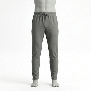 Pantalon de survêtement décontracté pour homme, beige, en double interlock (TTS), 100 % polyester, hiver, écologique, respirant, séchage rapide, coupe régulière, tricoté - Product Image 1