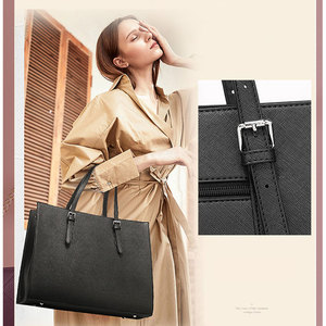 Large Capacity Work Business PU Leather Tote Bag Fashion Portable Shoulder Tote Bag <strong>Laptop</strong> <strong>Handbag</strong> for <strong>Women</strong> Daily - Product Image 5