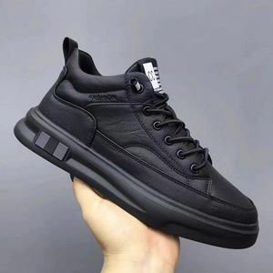 Zapatillas Deportivas Casuales de Moda para Hombre, Color Negro Sólido, con Cordones, Forro de Algodón, Otoño 2025 - Product Image 4