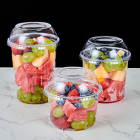 Plastieken puddingbekertjes met deksel, wegwerp PET dessertkommen voor yoghurt, fruit, cake, afhaalmaaltijden