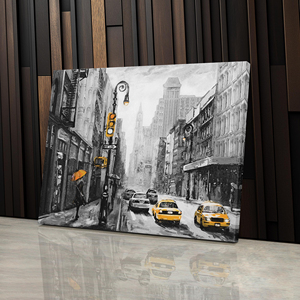 Peinture à l'huile flottante sur toile, vue de rue de <span class=keywords><strong>New</strong></span> <span class=keywords><strong>York</strong></span>, illustration, art mural sur toile de <span class=keywords><strong>New</strong></span> <span class=keywords><strong>York</strong></span>, décoration intérieure, affiche encadrée - Product Image 2