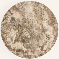 Table basse ronde en marbre travertin naturel de luxe Kumusi, mobilier moderne pour la maison, table centrale
