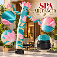 En stock : Danseur d'air gonflable pour salon de bien-être, tube ondulé, décoration fleur de lotus, enseigne marketing, promotion de services de spa et de relaxation