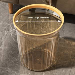 Transparent large trash can for homeliving roomaccessible luxurykitchentoiletbedroomofficewith pressure ring paper <b>basket</b> - Product Image 4