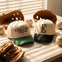 Casquette de baseball unisexe vintage personnalisée de haute qualité, décontractée, à deux tons, structurée à 5 panneaux, brodée en 3D