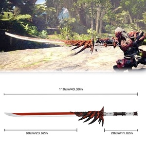 110cm trò chơi Quái Vật Hunter thế giới iceborne an toàn <span class=keywords><strong>larp</strong></span> vũ khí bản sao PU bọt Katana rathalos dài thanh Kiếm đồ chơi - Product Image 2