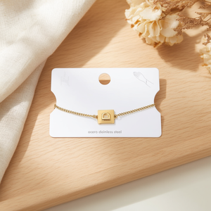 Bracciale Angelina in Acciaio Inossidabile con Lettera D Placcata Oro, Gioiello Unisex da Regalo - Product Image 4