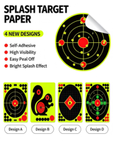 Cible de tir en papier de 3 pouces à effet éclaboussures, couleur fluorescente changeante à l'impact, cible réactive à éclaboussures pour stand de tir