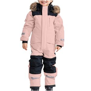 Combinaison de ski pour enfants, imperméable, doublée de polaire, fermeture éclair, capuche amovible, personnalisable, unisexe - Product Image 1