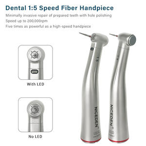 NICEDEN 1:5 pieza de mano de contraángulo Dental aumento de velocidad pieza de mano Mini cabeza interior rociador de agua anillo rojo - Product Image 3