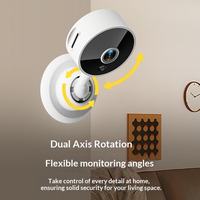 Caméra de sécurité domestique intelligente WiFi haute définition 2MP 720P, vision nocturne, surveillance à distance sans fil, rotation panoramique et inclinable sur deux axes, CCD