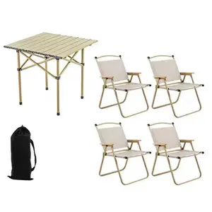 折りたたみ式キャンプテーブルと椅子セットポータブル屋外キャンプ家具旅行屋外テーブルと椅子アルミニウム合金モダンTodo