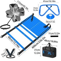 Set de Escalera de Agilidad, Conos de Velocidad, Paracaídas de Resistencia, Banda de Tracción, Cuerda para Saltar, Set de Entrenamiento de Fútbol y Fitness - Plástico Impermeable