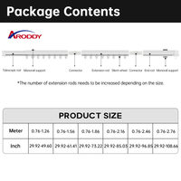 ARODDY Support OEM/ODM, Rail de rideau de plafond extensible de 156 cm, rail de rideau de plafond réglable en aluminium
