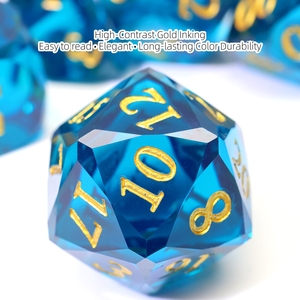 Dark Blue Diamond-cut DND xúc xắc, Vực Thẳm lăng kính nhựa RPG xúc xắc 7 cái, sắc nét nhựa xúc xắc nhà máy - Product Image 3