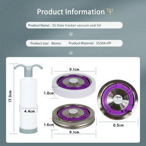 Cam turşu kavanozu vakumlama makinesi paslanmaz çelik kapaklar kullanımlık vakum kapakları kavanoz vakumlama makinesi kiti geniş ağız gümüş fermente kapaklar - Product Image 3