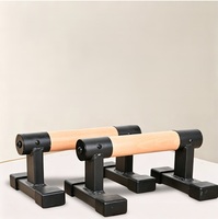 Parallettes de gym en bois écologiques et durables avec base stable antidérapante, barres parallèles professionnelles pour les exercices de push-up et de calisthénie