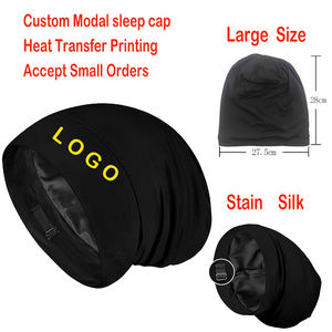 <span class=keywords><strong>Bonnet</strong></span> ajustable en coton modal doublé anti-taches avec logo imprimé, idéal <span class=keywords><strong>pour</strong></span> le sommeil, le sport et les voyages – Vente en gros - Product Image 1