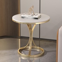 Table basse de luxe en acier inoxydable, design minimaliste, portable, pour salon, table de chevet, table d'appoint de canapé, petite table à thé pour balcon