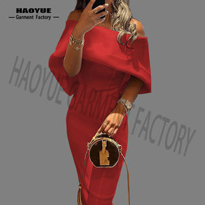 衣類メーカーカスタム卸売Womensa衣類ボディコンストラップレスオフショルダーサマードレスカジュアルドレス女性 - Product Image 2