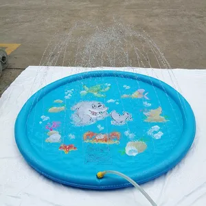Großhandel splash matte sprinkler-170 cm aufblasbares Sprüh wasser kissen Summer Kids Play Water Mat aufblasbarer Spritz sprinkler für Kinder