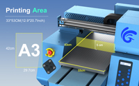 Impresora UV A3 con Dos Cabezales XP600 y Placa Hoson, Impresora UV de Cama Plana de 33 cm de Ancho, CMYKW, Barniz, Máquina de Relieve 3D para Botellas y Metal