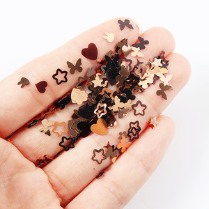 3D Or <span class=keywords><strong>Noir</strong></span> Nail Art Paillettes Paillettes PET Matériel Lapin Scintillant Nail Flakes Étoiles Fleurs DIY Nail Supplies Décorations Pas Cher - Product Image 6