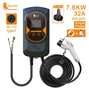 Ev Charging Stations Pile Manufacturer Supplier Electrical Car 7kw 32A Smart RFID 4G Wireless EV Wall-mounted Car Charger