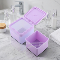 Boîte de rangement en plastique PP JAUNCE avec couvercle rabattable, réutilisable, pour cosmétiques et articles divers