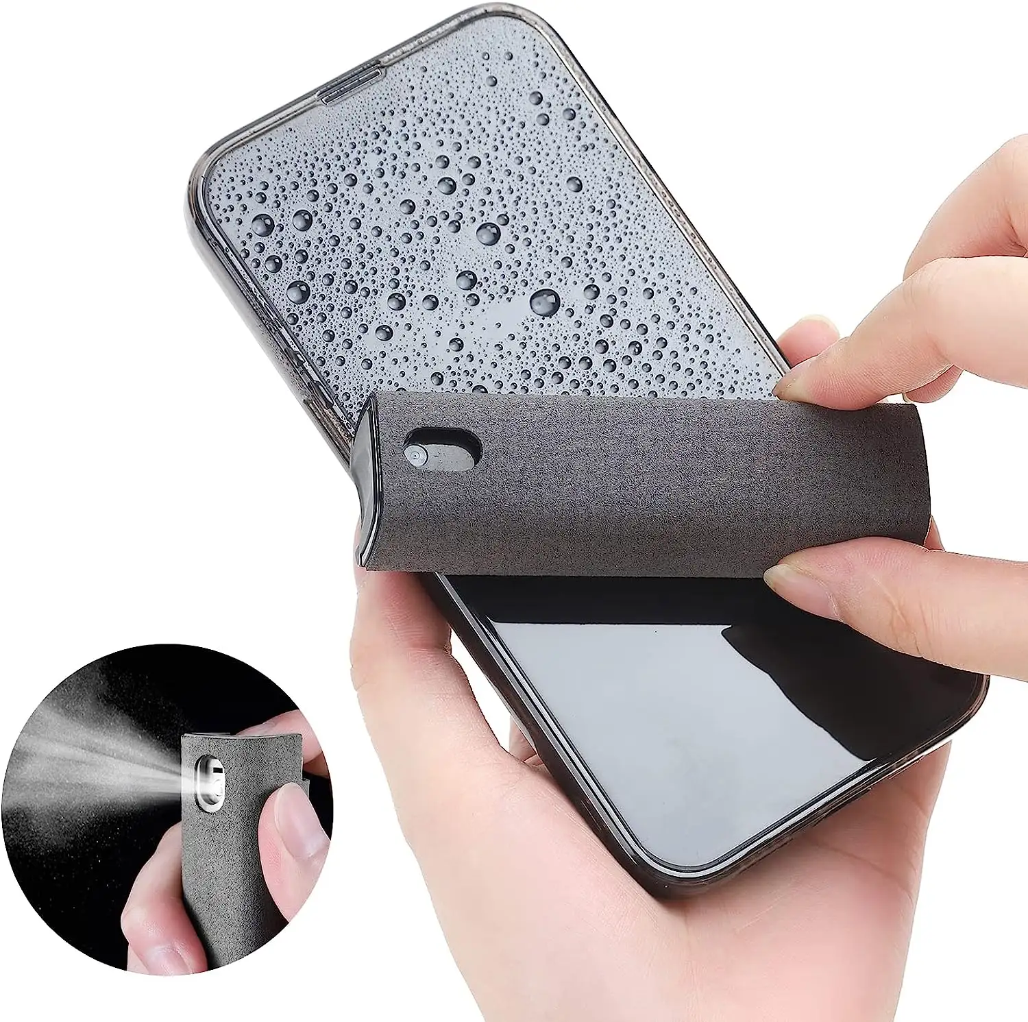 2023 OPULA neueste 2 in 1 Telefon Bildschirm reiniger Spray Display Bildschirm Reinigungs set Mikro faser Smartphone Bildschirm reiniger Kit