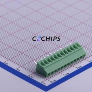 KF128-2.54-12P Screw Terminal Block Through hole Component (THT),P=2.54mm Connector 1x12P 2.54mm Green Through Hole - Product Image 1