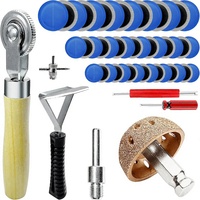 Kit de réparation de pneus robuste, outils de réparation de pneus, roue de ponçage en acier tungstène de 42 mm avec patchs de pneus de 32/42/58 mm