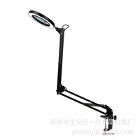 12W Modern Flexible DC Magnifier Ring Lamp 10cm Short Arm Metal Clamp with 5000K/6000K Dual Modes