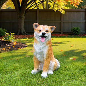 <span class=keywords><strong>Estatua</strong></span> de Perro <span class=keywords><strong>Shiba</strong></span> <span class=keywords><strong>Inu</strong></span> Realista de Resina, Figura de Animal Realista para Decoración de Interiores, Exteriores, Jardín, Césped, Patio y Hogar - Product Image 5
