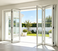 Porte pliante en aluminium avec verre isolant Low-E, cadre en aluminium thermolaqué, porte pliante extérieure