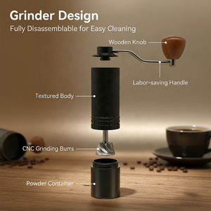 <span class=keywords><strong>Moulin</strong></span> à café manuel CNC à meules hexagonales, double roulement, pour expresso, pour le café filtre, pour la cafetière à piston, 30g, <span class=keywords><strong>moulin</strong></span> à café portable manuel - Product Image 2