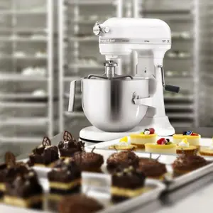 Kitchenaid mesin koki multifungsi, mesin koki multifungsi 6.9L profesional, Mixer adonan angkat, mesin pengaduk kue dengan penutup