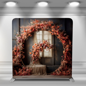 Arche de mariage élégante 8x8 pieds avec fleurs, toile tendue, équipement pour salon professionnel, toile tendue droite type housse de coussin - Product Image 6