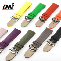 Bracelet de montre en cuir Nappa doublé Hermas, motif litchi, multicolore, résistant, de qualité supérieure, fournisseur Ming Fung