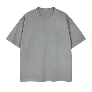 एसिड धोने Dtg प्रिंट कपास विंटेज लोगो व्यथित टी निर्माताओं सड़क पहनने Mens ग्राफिक बड़े टीशर्ट कस्टम टी शर्ट