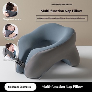 Cuscino per il riposo a forma di U in memory foam, ergonomico, con supporto per le braccia, a lento ritorno, traspirante, regolabile, per dormire sulla pancia, colore personalizzabile - Product Image 2