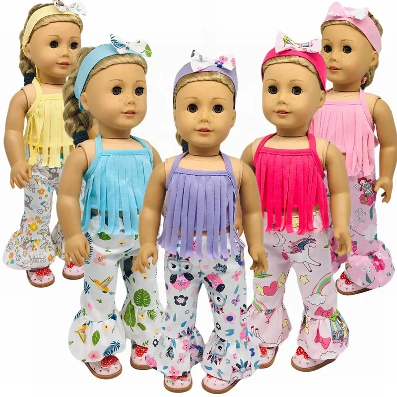 2022 New arrival fashion kids 18 inch girl dolls Cartoon clothes and accessories manufacturers