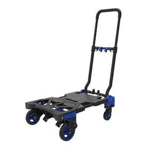 Folding Trolley New Design 150KG Multi-function 2 In 1 Luggage Cart Platform Hand Truck Foldable Folding Hand Trolley Cart ZH150-FHT