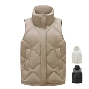 OEM custom logo winter clothes women down jacket puffer vest womens vests & waistcoats