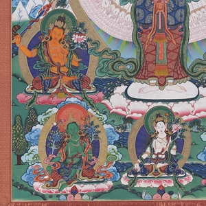 Réplique de Thangka bouddhiste : Portrait de Guanyin à mille mains, collection muséale, sur <span class=keywords><strong>toile</strong></span> carrée haute résolution, anti-UV - Product Image 4