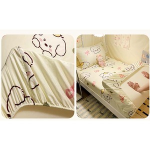 Giáng Sinh Bé Được Trang Bị Giường Cũi Tấm Cotton Muslin Vải Giường Bìa Động Vật Hoa Sao Mô Hình Nhà Máy Dệt Kỹ Thuật Bộ Đồ Giường Trẻ Em - Product Image 6